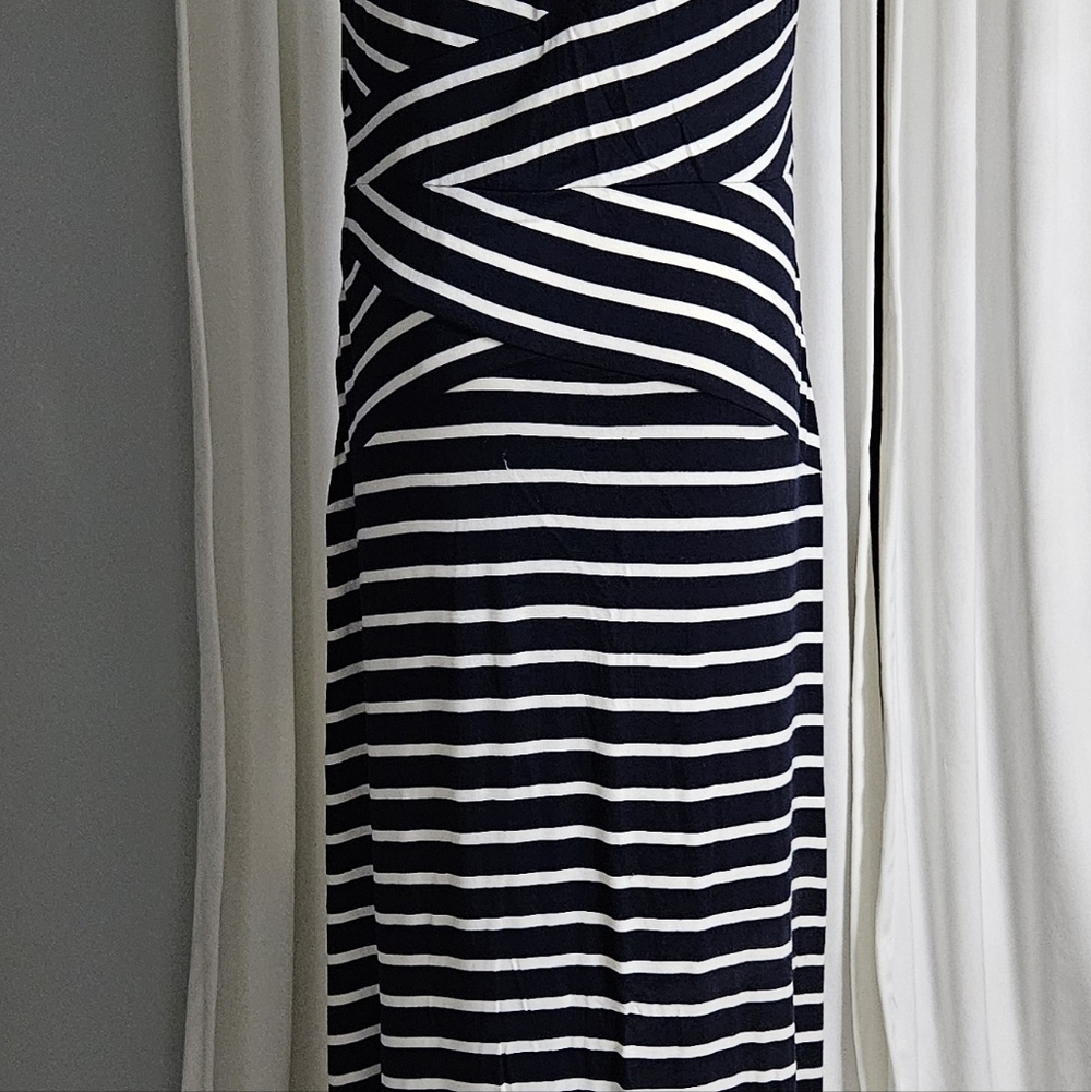 Calvin Klein Navy and White Striped Maxi Dress - Picture 6 of 6